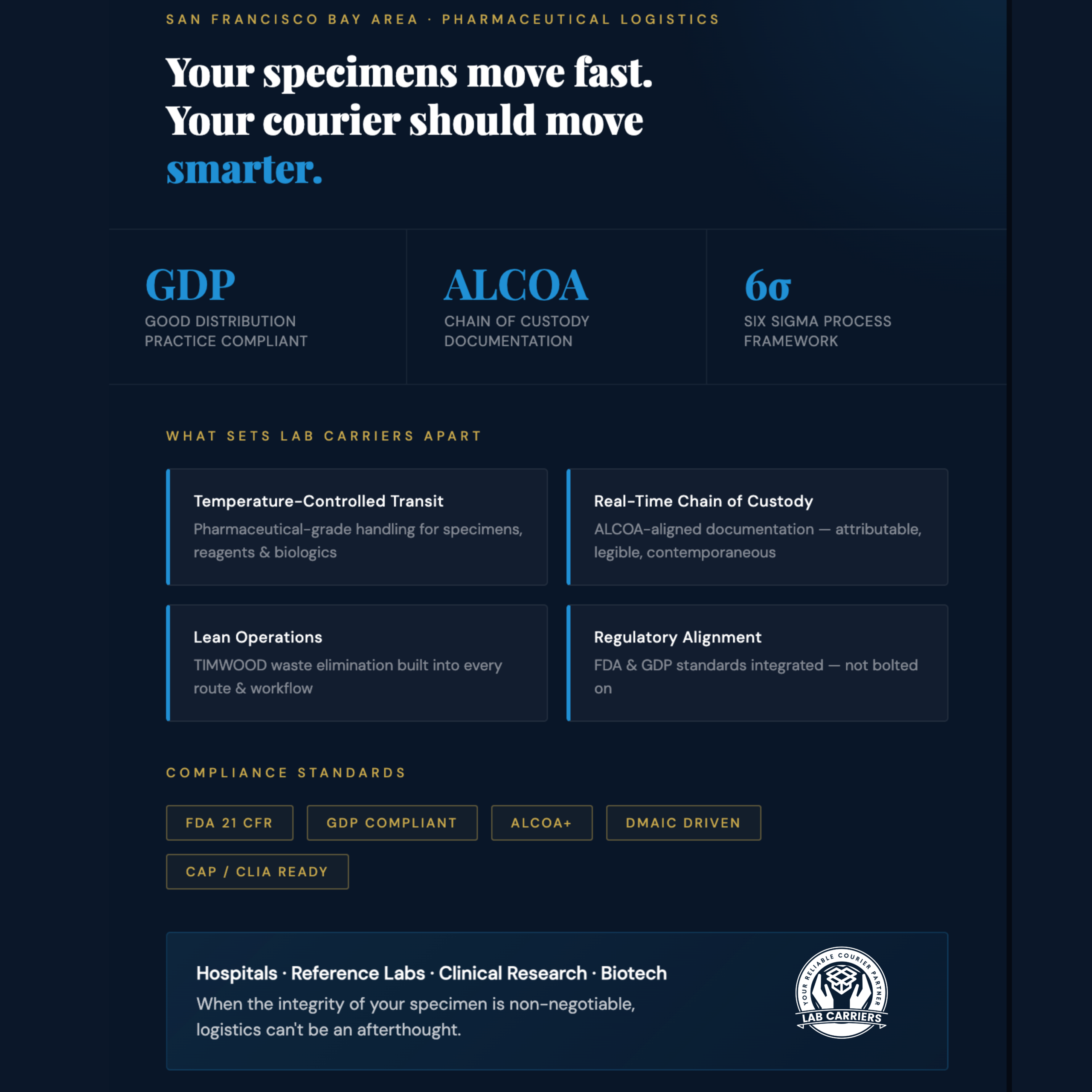 Lab Carriers Specimens Move Fast